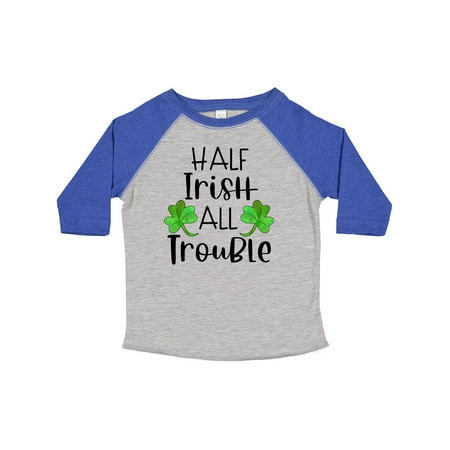 

Inktastic Half Irish All Trouble with Green Clovers Gift Toddler Boy or Toddler Girl T-Shirt