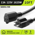 thumbnail image 2 of Cable de extensión Seeklyze 16/3, 10 pies (3 m), paquete de 2, negro, 2 of 7