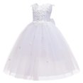 thumbnail image 4 of Pejock Girls Sleeveless Beaded Pageant Dress - Mesh Princess Gown with Bow Detail, Fashion Show Costume for Ages 7-14 Size 120-170, 4 of 9