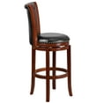 thumbnail image 6 of Emma + Oliver 30"H Panel Back Dark Chestnut Wood Swivel Barstool, 6 of 8