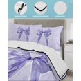 thumbnail image 4 of Purple Bow Queen Size Down Alternative Comforter, Lightweight Comforter Quilt Bedding Set with Pillow Shams Cute Bowknot Simple Pure Color All Seasons Bed Comforter Duvet Insert 90"x96", 4 of 7