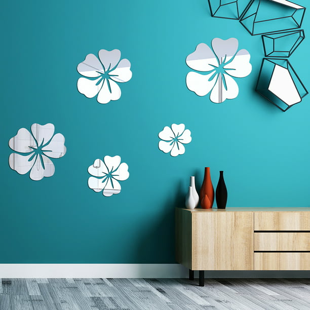 knecht Afrika Onzin 5Pcs/Set Acrylic Wall Stickers 3D Vivid Solid Color Wall Mirror Floral  Adhesive Stickers Household Supplies - Walmart.com