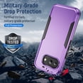 thumbnail image 4 of KOMI for Google Pixel 9a Case: Dual Layer Protective Heavy Duty Cell Phone Cover Shockproof Rugged with Screen Protector - Military Protection Bumper Tough - Google Pixel 9A 6.3inch, Purple, 4 of 5