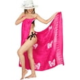 thumbnail image 5 of HAPPY BAY Women's Beachwear Summer Bikini Wraps Beach Wrap Swimwear Coverups Sarong Swim Cover up Skirt Bathing suit Swimsuit Pareo for Women One Size Taffy, Butterfly, 5 of 5