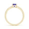 thumbnail image 2 of ANGARA Natural Prong-Set Solitaire Tanzanite Split Shank Ring in 14K Yellow Gold for Women (Size-7x5mm) | December Birthstone, Birthday, Anniversary, Jewelry Gift for Women | Natural Tanzanite Ring, 2 of 8