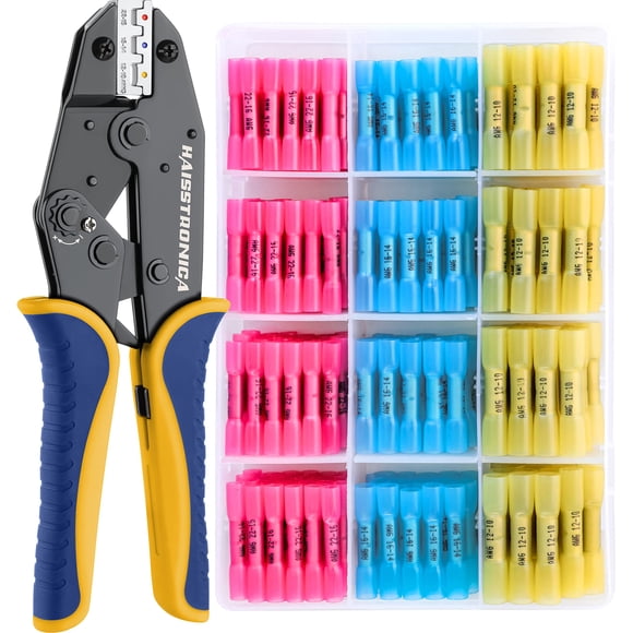 Crimpadora haisstronica HS-8327 con 200 conectores termorretráctiles