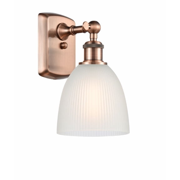 Innovations 516-1W-AC-G381-LED Castile 1 Light Sconce part of the Ballston Collection, Antique Copper