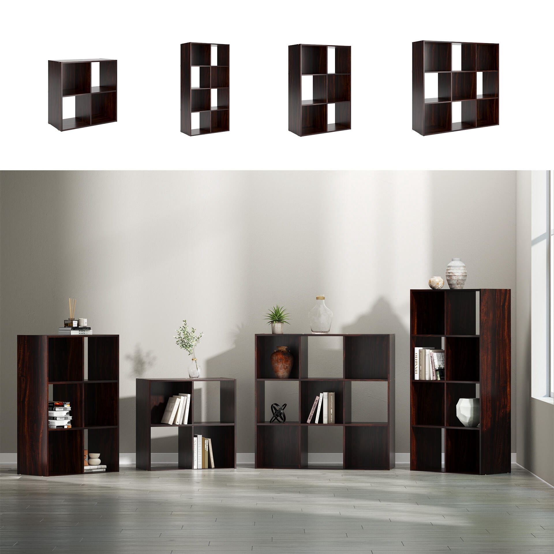 Signature Design by Ashley Glosmount 4 Cube Storage Organizer with Cherry Finish