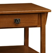 Leick Home 10055-RS Mission Coffee Table for Living Room, Two Drawers and Shelf, Made with Solid Wood, Russet Finish