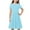Blue, variant on DeHolifer Summer Dresses for Girl Pretty Pure Splice Crewneck Short Sleeve Lightweight A-Line Swing Dresses,9 Years