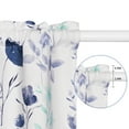 thumbnail image 7 of Alishomtll Kitchen Curtains Floral Print Tier Curtains Sets Light Filtering Small Window Drapes Rod Pocket ,26"Wx36"L,2 Panels,Gray Blue, 7 of 7
