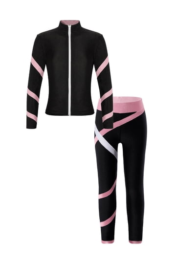 4-Piece Girls' Outfit Set - Leggings, Top, Bolero Jacket & Necklace (Burgundy, Navy, Black)