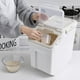 thumbnail image 2 of Cubo de arroz de plástico con forma de concha para el hogar, cubo de arroz transparente sellado de 10 kg, caja de arroz de 20 kg a prueba de humedad e insectos para la cocina, 2 of 6