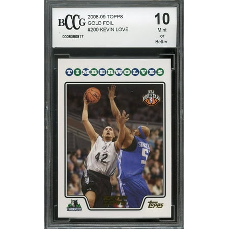 - 2008-09 topps gold foil #200 KEVIN LOVE timberwolves rookie card BGS BCCG 10