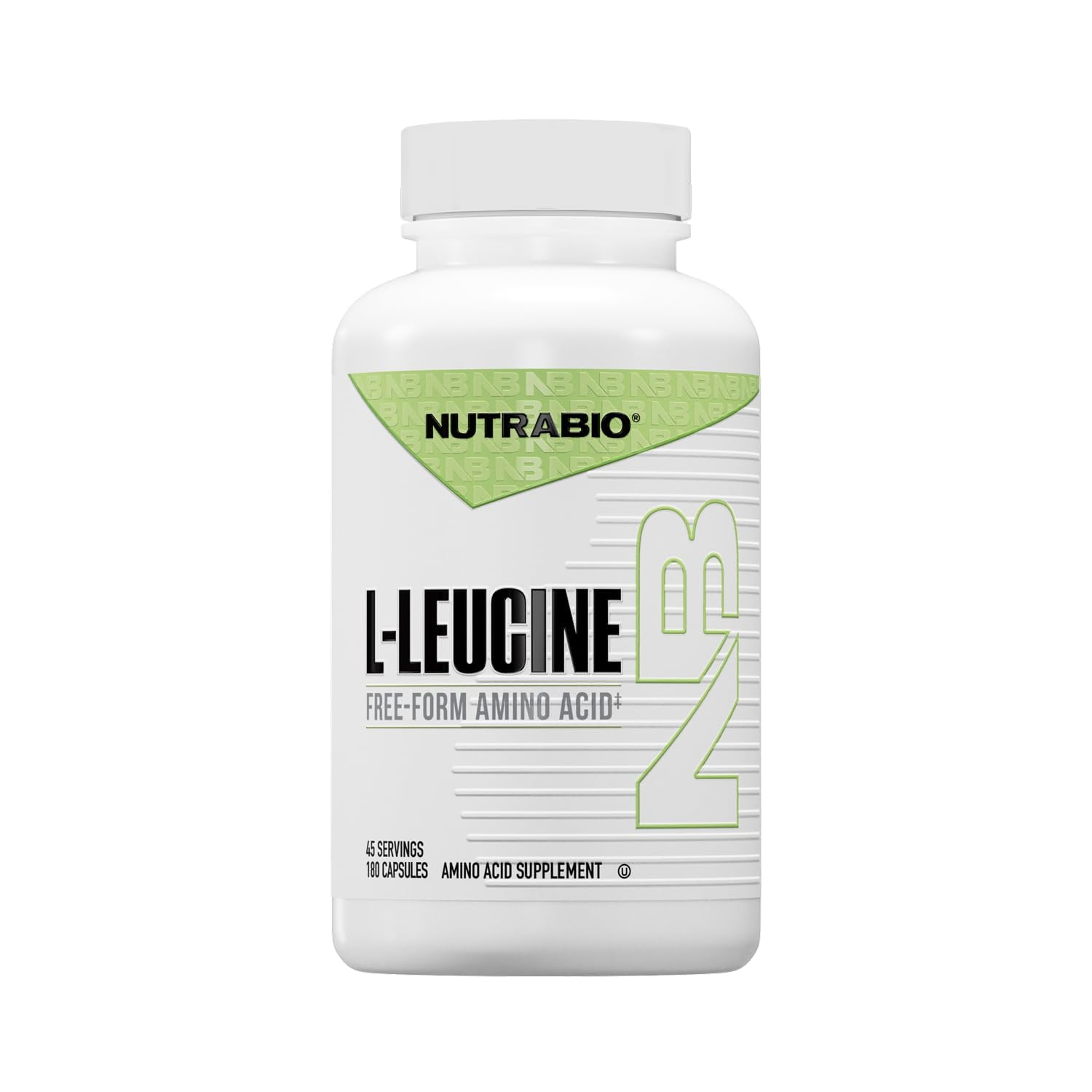 NutraBio Pure L-Leucine - Muscle Recovery and Support - Naturally Fermented Free Form Amino Acid - Vegan, Non-Gmo, Gluten Free - 400mg, 180 Capsules