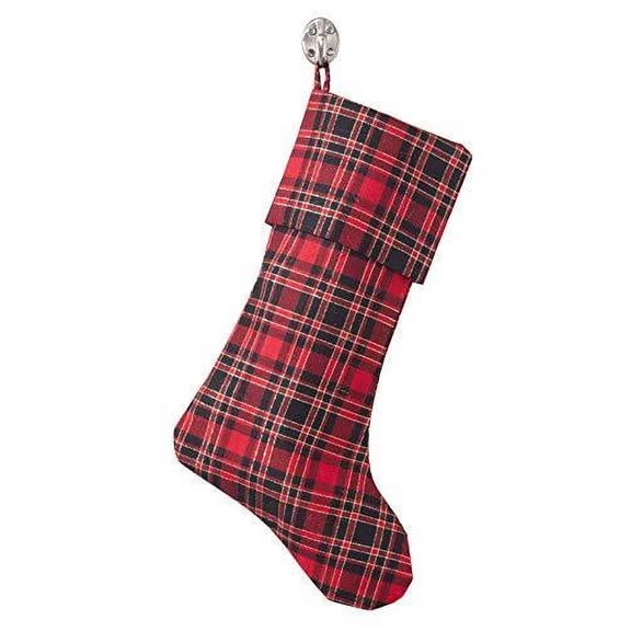 Fennco Styles Classic Tartan Plaid Tree Skirt 56 x 56 Inch Round - Red and Black Christmas Tree Skirt for Holiday Decorations, Special Events and Home Décor