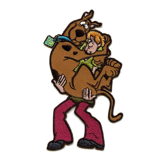 Official Scooby-Doo! Patch Shaggy Holding Scooby Embroidered Iron On