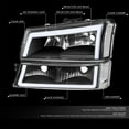 thumbnail image 3 of DNA Motoring For 2003-2007 Silverado Avalanche 1500 2500 LED DRL Black Headlight Bumper Lamps Set, 3 of 7