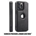 thumbnail image 3 of Casus Classic Wallet Case Leather Logo View Card Holder Cover for Apple iPhone 14 Pro - Black, 3 of 8