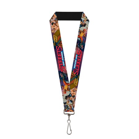 Bit Retail Box Sega Genesis Lanyard Streets Of Rage 7-Character Street Fight 16-Bit Box Cover Art ()