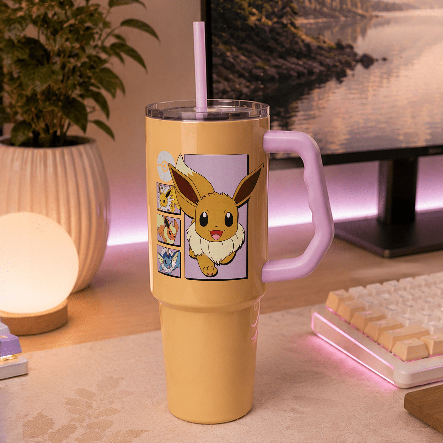 Pokémon Eevee Evolutions 30 fl oz Stainless Steel Tumbler with Handle and Straw