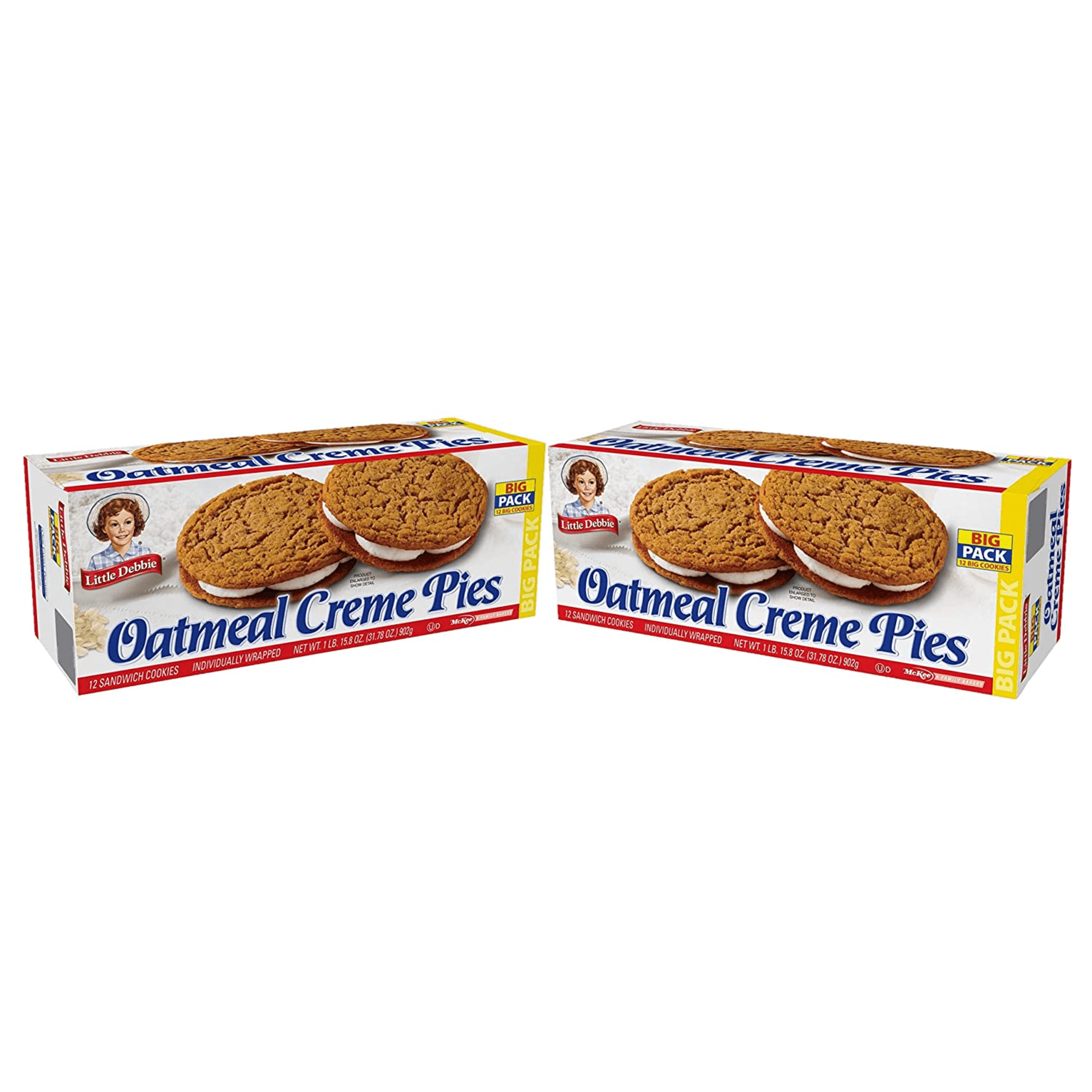 Little Debbie Oatmeal Big Pack Creme Pies 31 78 Oz Pack Of 2