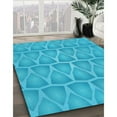 thumbnail image 3 of Ahgly Company Machine Washable Indoor Square Transitional Bright Cyan Blue Area Rugs, 8' Square, 3 of 7
