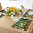 thumbnail image 4 of Ambesonne Nature Place Mats Set of 4, Sunlight Forest Trees, Standard Size, Green Brown, 4 of 6