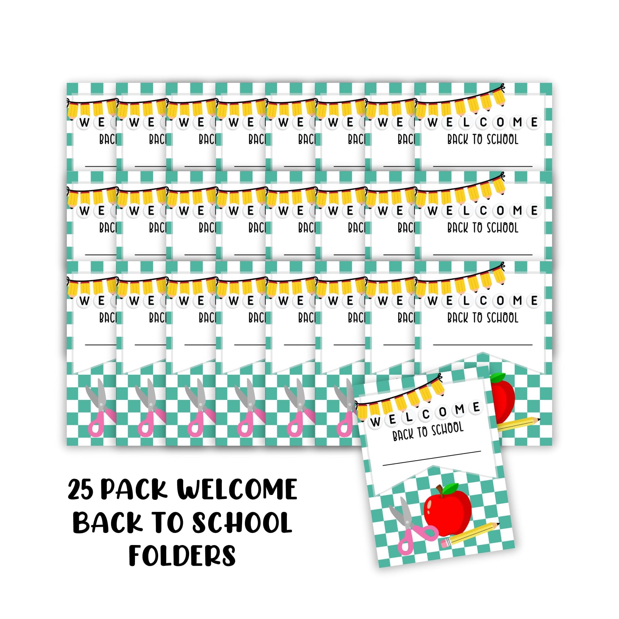 Welcome Back to School Folders  25 pk 9x12 Full Size  2 Pocket First Day of School, Classroom Welcome Supplies, School Backdrop, Motivational Classroom Supplies