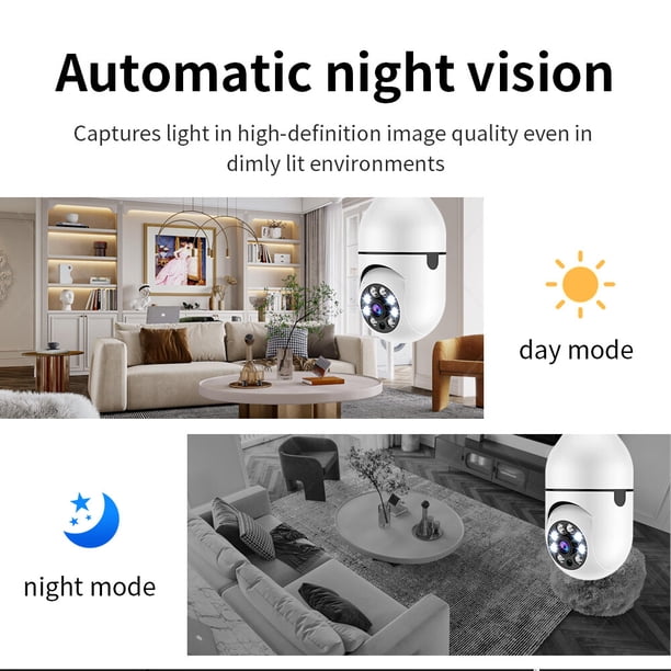 Wireless WiFi Light Bulb Camera Security Camera 1080p WiFi Smart