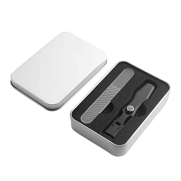 hengsof Stainless Steel Large Opening Nail Clippers Set for Seniors, Multi-functional Slant Edge Cutters with Nail File and Keychain Case, Durable and Rust Resistant, Classic Style