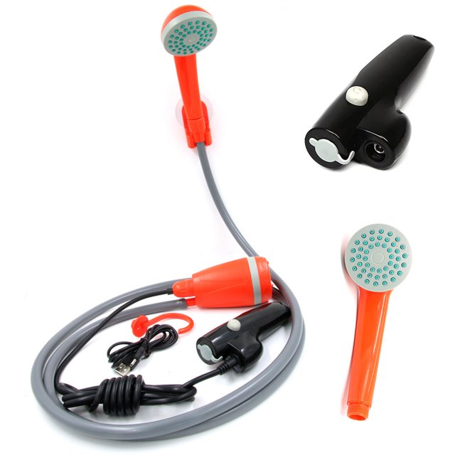 Ruiboury With Ease Compact And Easy To Carry Portable Shower Easy Assembly black orange