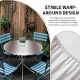 thumbnail image 2 of White Brown Round Tablecloth for 45-54 Inch Tables,Fitted Table Cover with Elastic Edge,Modern Gradient Vertical Stripes Geometric Waterproof Outdoor Table Cloth Protector for Patio Garden Dinner, 2 of 9