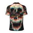 thumbnail image 4 of Rocae Glitch Screaming Skull for Men's Short Sleeve Polo Shirt, Quick Drying Performance Moisture Wicking Sports Men's Golf Shirt X-Large, 4 of 9