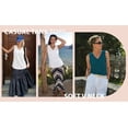 thumbnail image 5 of MOYIKO Tank Tops for Women Summer V Neck T Shirts Trendy Sleeveless Basic Tee Loose Fit, 5 of 7