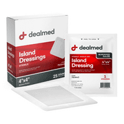 Dealmed Bordered Gauze Island Dressing, Sterile, 4" x 4", 25/Bx