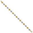 thumbnail image 2 of Auriga Fine Jewelry 14K Two-Tone Gold Hammered Hearts Bracelet 7 inch (L- 7inch) for Women, 2 of 5