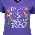 thumbnail image 4 of Inktastic Blessed to Be a Mom, Grandma, and Great Grandma Pink Flowers Women's V-Neck T-Shirt, 4 of 5
