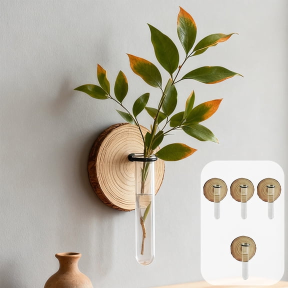 Wall Vase Plant Holder - Modern Wall-mounted Hydroponic Planter, Sleek Home Decor for Bathroom Office Living Room, Easy Ll Decorative Gift, Topliu