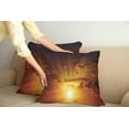 thumbnail image 2 of Ambesonne Nature Throw Pillow Cover 2 Pack, Burning Sunset, 24", Orange, 2 of 7