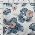 thumbnail image 3 of oneOone Viscose Jersey Medium Blue Fabric Tropical Hibiscus Floral Sewing Craft Projects Fabric Prints By Yard 60 Inch Wide, 3 of 7