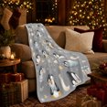 thumbnail image 3 of Watercolor Baby Penguin Celestial Nursery Print, Peaceful Celestial Art Scene, Warm Flannel Blanket for Living Room and Bedroom, Celestial Art Lovers Housewarming Gift, Celestial Home Decor, 3 of 6