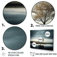 thumbnail image 3 of Designart "Serene Black And White Lakeside I" Lakes Lakehouse Floater Framed Canvas Art Print, 3 of 5