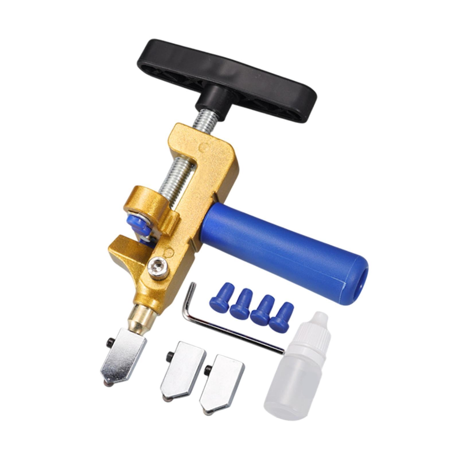 Sharprepublic Glass Cutter 2 in 1 Comfortable Gripping Glass Cutting Tool for Mirror Glass Blue