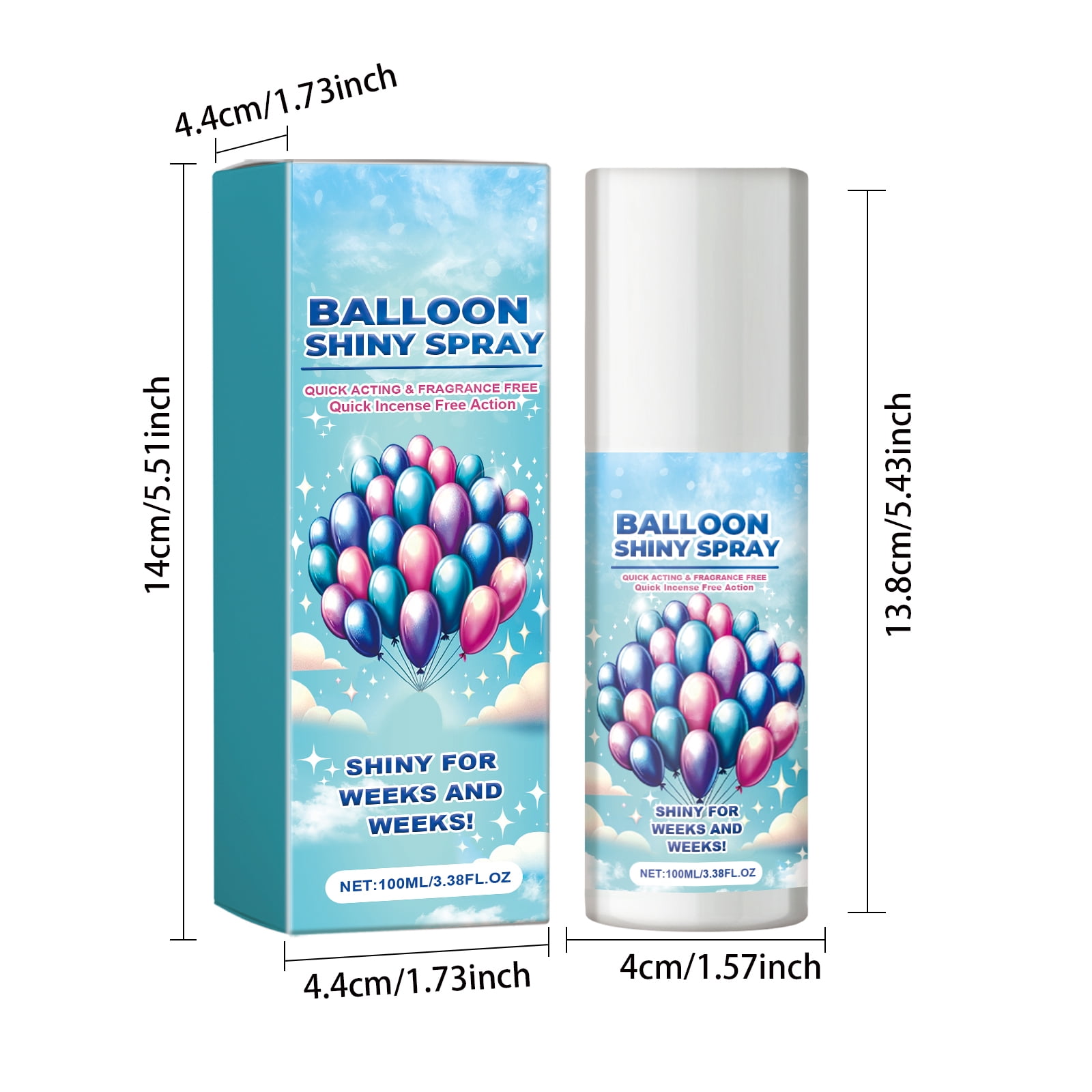 Alvantor High Gloss Balloon Shine Spray for Latex, Waterproof, Long-Lasting 3.38fl.oz