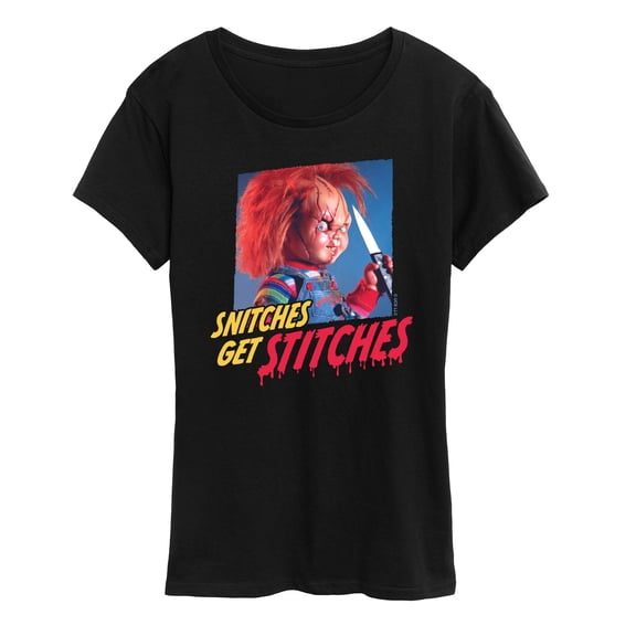 Chucky - Snitches Get Stitches - Womens Short Sleeve Graphic T-Shirt