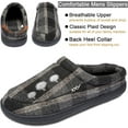 thumbnail image 4 of Men's Cozy Memory Foam Slippers Plaid Clog House Slippers Slip On House Shoes Indoor Outdoor with Non Slip Sole Size 15-16, Black, 4 of 7