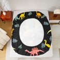 thumbnail image 5 of Manfei Personalized Letter D Full Size Sheets,Monogrammed Theme Bed Sheets,Cartoon Dinosaur Sheet Sets,Ultra Soft Bedroom Decor,4-Piece, 5 of 7