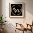 thumbnail image 5 of The circle of golden dragon. - Digital Art Fantasy Mystical Pattern Illustration Oak Framed Wall Art Print 8 x 8 inches, 5 of 8