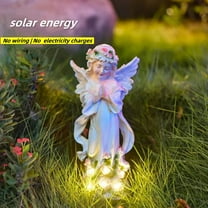 JahyShow Solar Angel Garden Statue, Outdoor Patio Garden Sculptures & Statues Solar Yard Decorations Lawn Ornaments Figurines for Outside